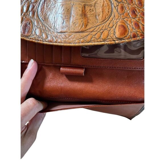 Brahmin Toasted Almond Leather Collection Crocodile Tri-fold Wallet - Picture 8 of 13